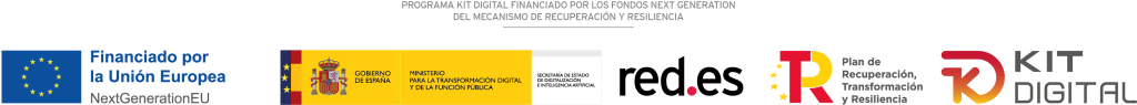 Logos del programa Kit Digital financiado por la Unión Europea, el Gobierno de España y el Plan de Recuperación
